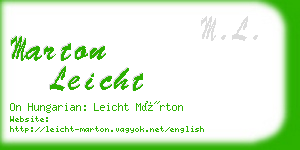 marton leicht business card